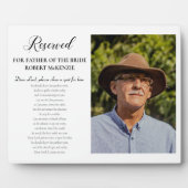 Plaque Photo Dear Lord Father of Bride Photo Memorial Wedding (Devant)
