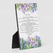 Plaque Photo Début du printemps dans le Vermont Poem (Côté)