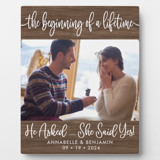 Plaque Photo Début D'Un Fiançailles Photo À Vie (Devant)