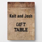 Plaque Photo Déclaration d'indépendance 📜 1776 Table cadeau (Devant)