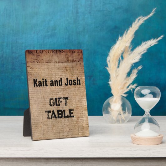 Plaque Photo Déclaration d'indépendance 📜 1776 Table cadeau (Côté)