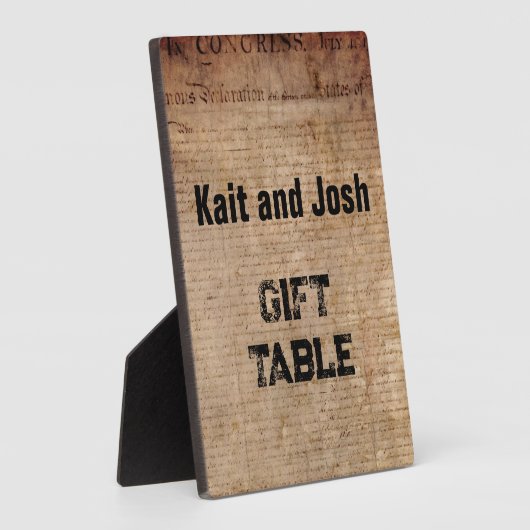 Plaque Photo Déclaration d'indépendance 📜 1776 Table cadeau (Côté)
