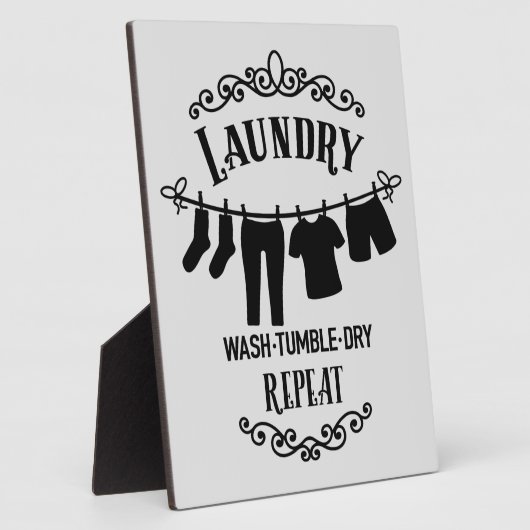 Plaque Photo décor de laverie mignonne (Côté)