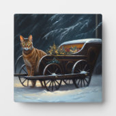 Plaque Photo Décor de Noël Abyssinian Snowy Sleigh Ride (Devant)