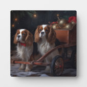 Plaque Photo Décor de Noël Cavalier King Snowy Sleigh (Devant)