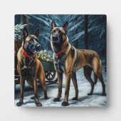 Plaque Photo Décor de Noël Malinoi Snowy Sleigh (Devant)