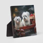 Plaque Photo Décor de Noël maltais Snowy Sleigh (Recto)
