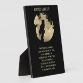 Plaque Photo Décoration de fête de Samhain avec chouette et lun (Côté)