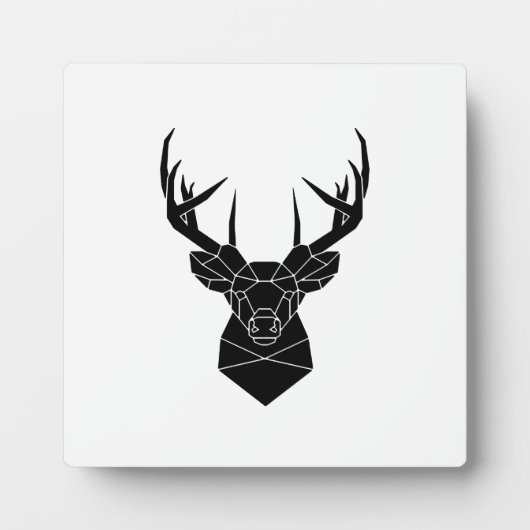 Plaque Photo Deer Head Fichier Ai Géométrique Deer Silhouette S (Devant)