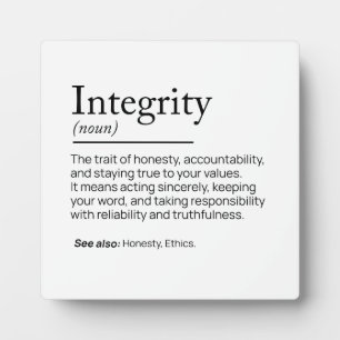 Plaque Photo Définition d'intégrité