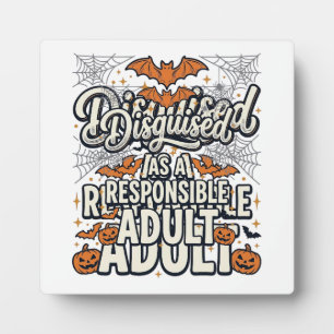 Plaque Photo Déguisé en vecteur Halloween d'adulte responsable