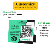 Plaque Photo Demande d'avis TripAdvisor avec logo et code QR