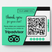 Plaque Photo Demande d'avis TripAdvisor avec logo et code QR (Devant)