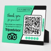 Plaque Photo Demande d'avis TripAdvisor avec logo et code QR (Côté)