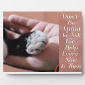 Plaque Photo Demander De L'Aide Encouragement Chat Slogan (Devant)