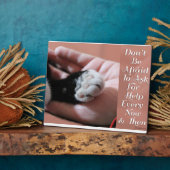 Plaque Photo Demander De L'Aide Encouragement Chat Slogan (Côté)