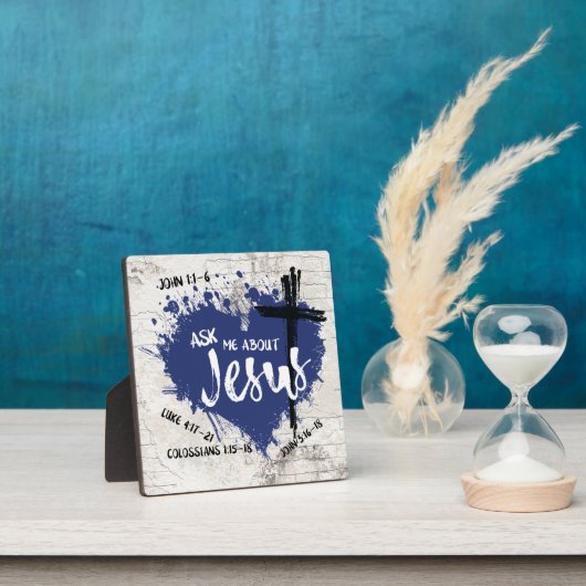 Plaque Photo DEMANDEZ-MOI À PROPOS DE JÉSUS Évangile Graffiti É (Insitu)