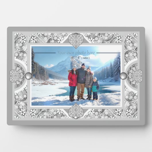 Plaque Photo Dentelle en céramique Gris (Devant)