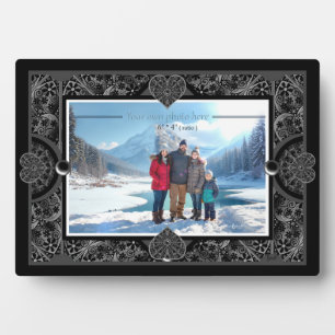 Plaque Photo Dentelle en céramique Noir