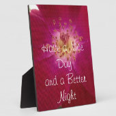 Plaque Photo Dernière Saint Valentin À damiers Rose (Côté)