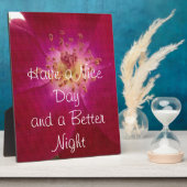 Plaque Photo Dernière Saint Valentin À damiers Rose (Côté)