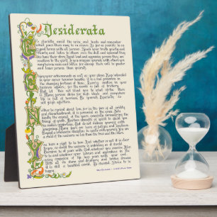 Plaque Photo Desiderata, A 1920's Prose by Max Ehrmann