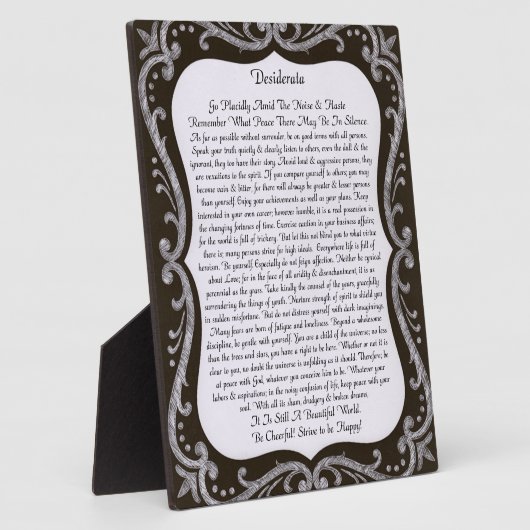 Plaque Photo Desiderata Chalk Art (Côté)