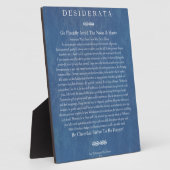 Plaque Photo Desiderata on Denim (Côté)