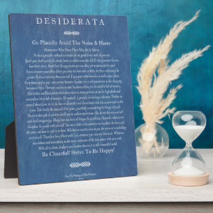 Plaque Photo Desiderata on Denim