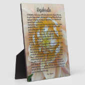 Plaque Photo Desiderata Poem Blush Pink Dahlia Bloom (Côté)