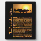 Plaque Photo Desiderata Poem Desiderata A-10 Thunderbolt (Devant)