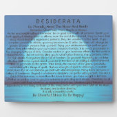 Plaque Photo Desiderata Poem on Blue Sunset (Devant)