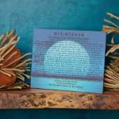 Plaque Photo Desiderata Poem on Blue Sunset (Côté)