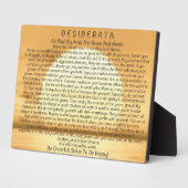 Plaque Photo Desiderata Poem on Sunset (Côté)