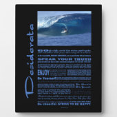 Plaque Photo Desiderata Poem Surf À Hawaii (Devant)