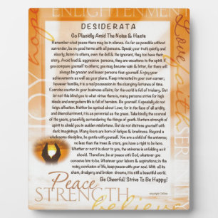 Plaque Photo Desiderata poem with Praying Hands