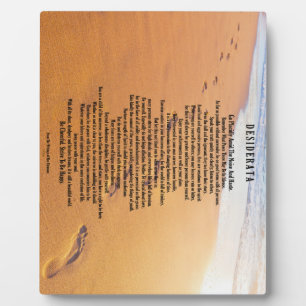 Plaque Photo Desiderata sur les empreintes dans le sable