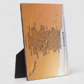 Plaque Photo Desiderata sur les empreintes dans le sable (Côté)