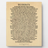 Plaque Photo Desiderata sur planche de bois rustique (Devant)