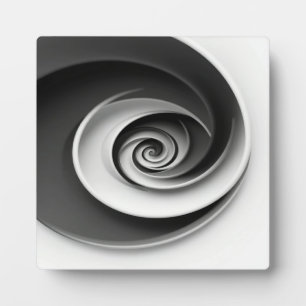 Plaque Photo Design abstrait élégant en spirale noir et blanc,
