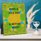 Plaque Photo Design circulaire "Bonne journée et meilleure nuit (Côté)