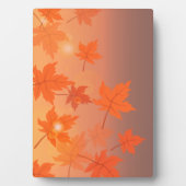 Plaque Photo Design d'automne avec feuilles d'érable et effet b (Devant)