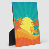 Plaque Photo Design de surf tropical rétro de Sunset Beach (Côté)