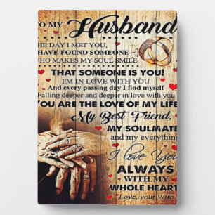 Plaque Photo Design de To My Husband Love Letter Venin To Him