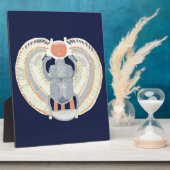 Plaque Photo Design égyptien Scarab sur arrière - plan bleu fon (Côté)