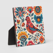 Plaque Photo Design élégant d'oiseaux en style folklorique polo (Recto)