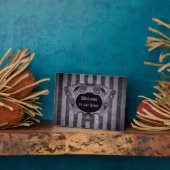 Plaque Photo Design gothique panneau d'accueil noir et violet (Côté)