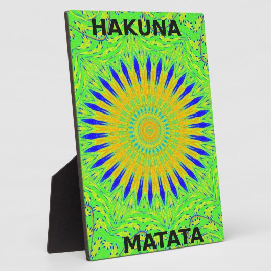 Plaque Photo Design Motif africain en vert et en or (Côté)