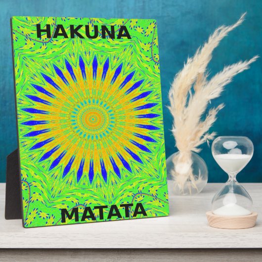 Plaque Photo Design Motif africain en vert et en or (Côté)