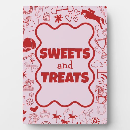 Plaque Photo Dessert d'anniversaire équestre de fille unique en (Devant)